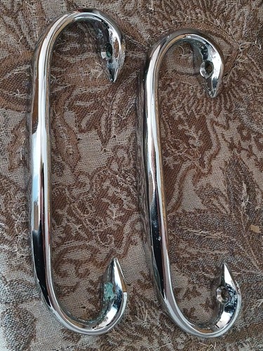 1970s chrome cupboard pull - 2x,