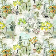 Glasshouse Flowers , Potted Plants, Fruits , Oilcloth Tablecloth Wipe Clean 