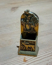 Brass match holder striker or ashtray flower girl maid 4 inches high