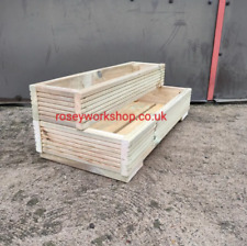 Two Tier Step Box Decking Planter. 2 Step Wooden Timber Planter Trough