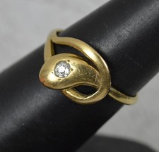 Victorian 18ct Gold and Old Cut Diamond SNAKE Ring