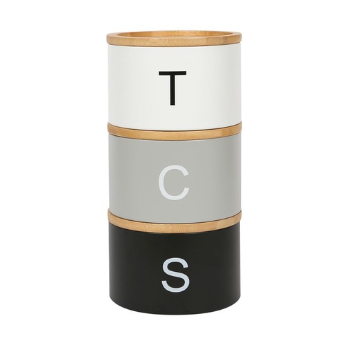 3pc stacking tea coffee - tea, sugar