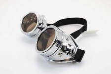 Silver steampunk goggles retro - silver,