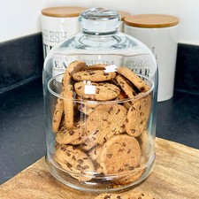 Glass biscuit jar with - glass,