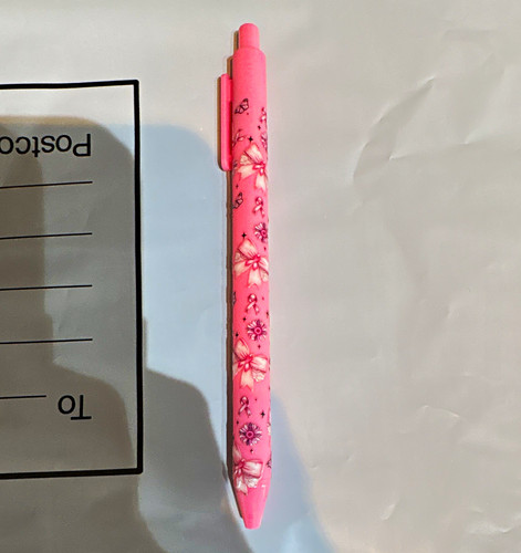Pink click ballpoint pen - ballpoint, pen/biro