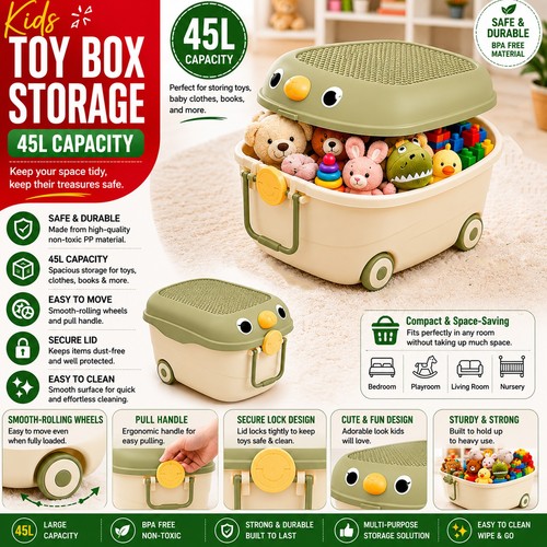 45l toy box storage with - storage, lid