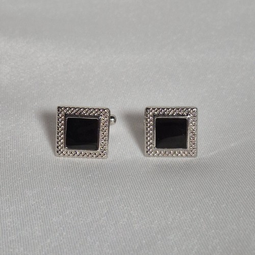 Silver toned black - toned, inlay