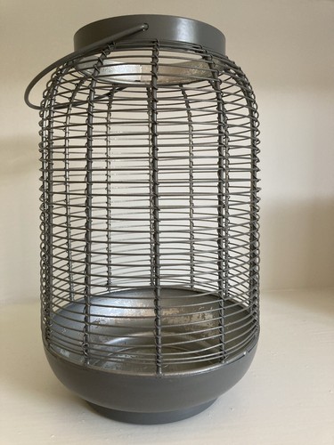 Lovely grey metal lantern - lovely,