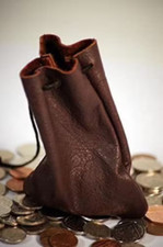 Re-enactment Rich Chocolate Brown Leather Money Bag Pouch - Medieval LARP SCA