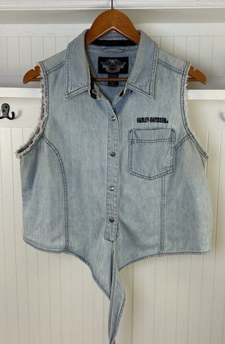 Harley davidson denim vest - denim,