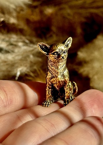 Miniature brass chihuahua - miniature,