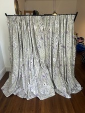 Pair of Meadow Flower Grey Curtains Cottagecore Floral 92” W X 65” D