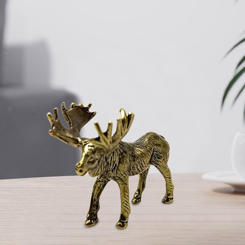 Mini deer sculpture brass - deer, elk