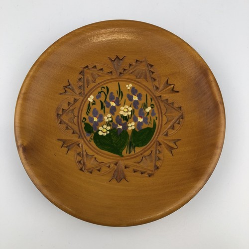 Carved wooden plate with - wooden,