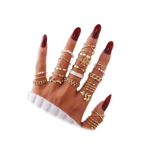 Pcs gold knuckle rings - ,