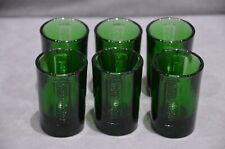6x Jagermeister Liqueur Embossed Shot Glasses Green Glass 2.5cl (To Line)