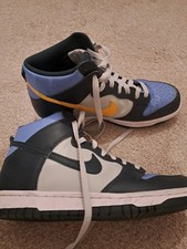 Nike dunks high tops, university blue/yellow, UK 6 - VGC