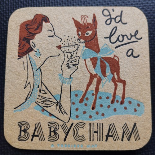 Babycham beer mat - beer,