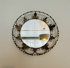 Vintage MCM Round Metal Mirror