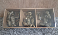 SET OF 3 BRASS COLOURED WISE