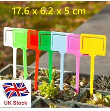 UK Seller 7 Inch Coloured Plastic T Type Plant Label Tags Garden Pots Waterproof