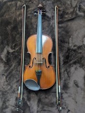 Vintage Antique Violin With Silver Mounted Bow In Mirecourt Case 1898