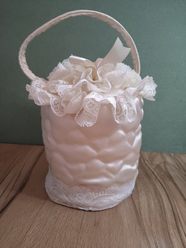 Cream satin toilet - toilet, roll