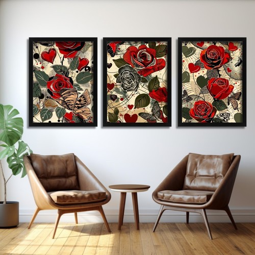 Vintage rose wall art - rose,