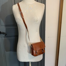 Real Leather Cross-Body Brown MINI Bag Purse