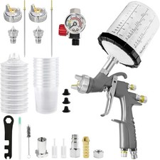 Premium D1 LVLP Air Spray Gun Kit Painting Guns w/10 Mixing Cups for Cars & Home