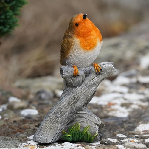 Sitting robin resin - resin, statue