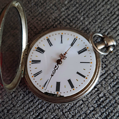 Solid silver pocket watch - solid,