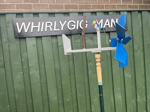 Wood metal whirligig - wood/metal,