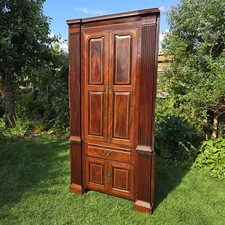 Tall Antique Mahogany Corner Cabinet Cupboard