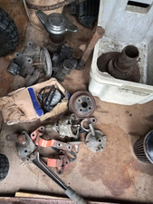 Frogeye Sprite job lot of parts/Radiator,anti roll-bar fibreglass dash handbrake