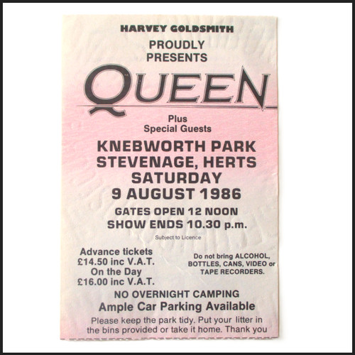 Queen knebworth park 1986 - knebworth,