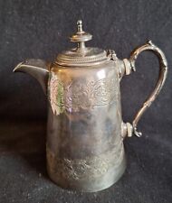 Antique Engraved Silver Plated Coffee Pot 16.5 cm Tall
