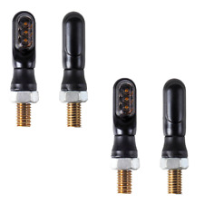 4x LED Universal Mini Blinker "Ultra Mini" Black + Tinted, 12V Motorcycle Dark