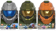 Halo 3x Spartan Helmet Orange Silver Green 2-Pack Mega Construx Set Figure Mattel