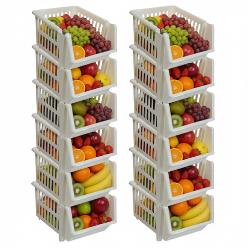 18cm cream plastic stacking - 18cm,