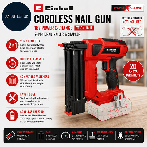Einhell cordless nail gun 18v - gun,