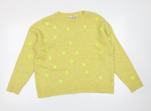 Next womens yellow round - yellow, neck