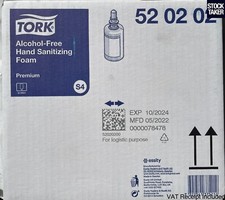 6 x 1L Tork 520202 Alcohol-Free Hand Sanitising Foam Sanitiser S4 (EXP:10/24)