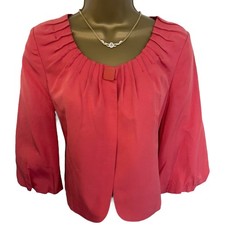 Hobbs Womens Coral Silk Cotton Pleated Occasion Jacket, Wedding UK 10