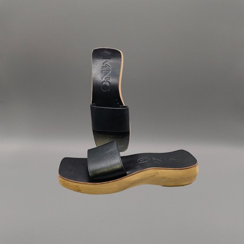 Mango black leather wooden - mango,