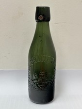 59379 Old Vintage Antique Glass Beer Bottle Brewery Pictorial Alnwick Brewery