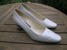 Vintage grey faux snakeskin 1970s Roland Cartier ladies shoes narrow 39 5.5UK