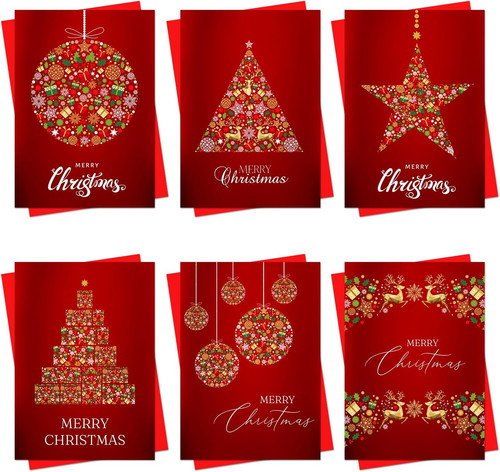Christmas cards boxed red card - boxed,