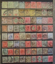 ASSORTED LOT OF 72 EDWARD VII BRITISH & EMPIRE STAMPS FROM A STOCK BOOK.