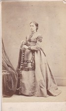 VICT. CDV PHOTO. LADYBY CHAIR. LONG DRESS BY VILLIERS AND SON, NEWPORT, MON